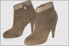ISABEL MARANT Bottines Boots à Talons Velours Marron Kaki T 38 ETAT NEUF 