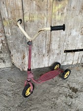 Trottinette 3 Roues NORDY Ancienne Metal Rouge Enfant Vintage #C314