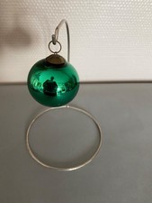 BELLE BOULE DE NOËL / SAPIN EN VERRE ÉGLOMISÉ GOETZENBRUCK VERTE XIX S