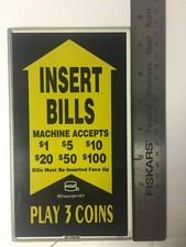 IGT Slot Glass,^^machine accepts $1 $5 $10 $20 $50 $100 Pay 3 Coins (855-807-00)