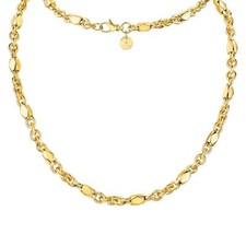 Collier Plaqué or Or 24 Carat Laiton Chaîne Femmes Hommes Imperméable K6137D
