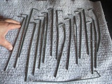9 Anciens Piquets fer d'ancienne Toile de Tente idéal Randonné Camping Campeur