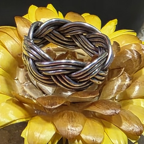 Bague tressée argent 925 - bague,