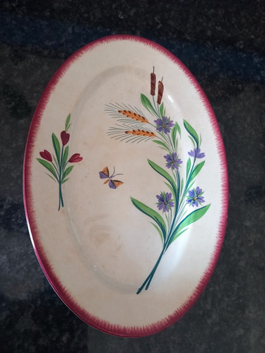 Plat ovale faïence opaque - plat,