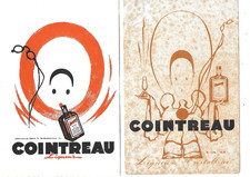 2 Buvards publicitaires  thème alcool fort Cointreau par Jean A. Mercier Pierrot