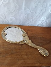 Ancienne face main miroir laiton mirror decor femme nue de style art nouveau