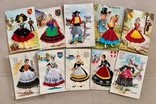 CPA lot de 10 cartes brodées