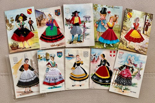 Cpa lot cartes brodées - lot,