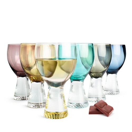 Multicolore verres vin - 6,
