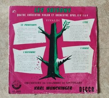 33T VIVALDI Vinyl LP LES SAISONS Orch. Chambre Violon Opus 8 N°1/4 DECCA 2600