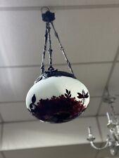 Lustre Pâte De Verre Décor Papillons