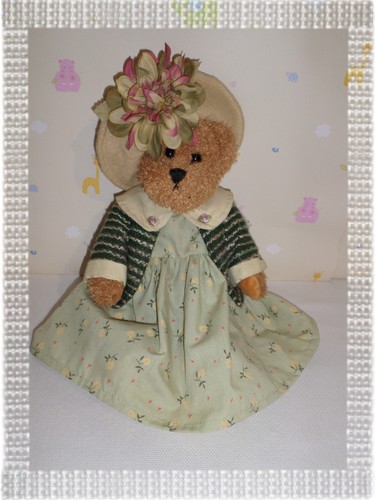 Peluche ours beige robe - ours,