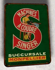Plaque metal vintage Singer
