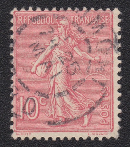 Semeuse 10c rose 129 y - n°, y&t