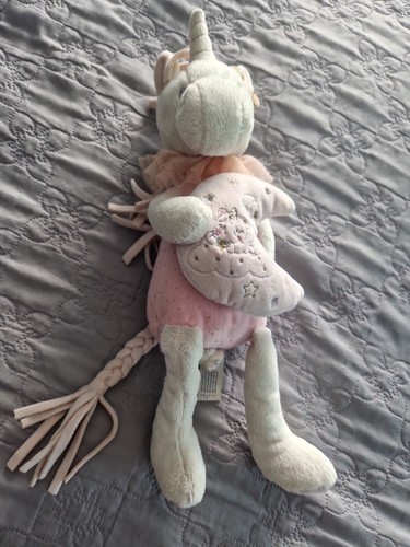 Doudou licorne rose - rose, lune