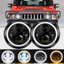 Paire 17.8cm LED Phare Avant Halo Bague DRL Angel Eyes pour Hummer Am General H1