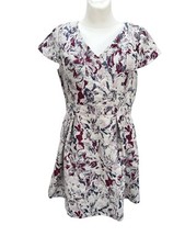 Robe en tissu toile de jute  tons de violets et rose comptoir des cotonniers