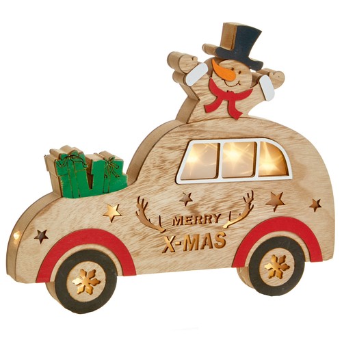 Voiture bois avec bonhomme - voiture,