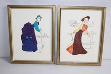 Paire de gravures de mode, jeu de croquet et course de chevaux