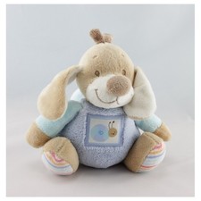 Doudou musical chien beige bleu escargot NATTOU 16 cm - 13667