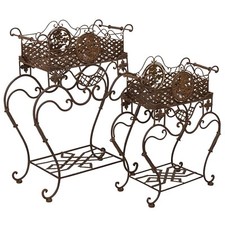 Paire bac de fleurs pot de plantes jardin style antique plate-bande surélevée