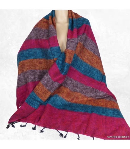 Châle laine yack fuschia - châle,