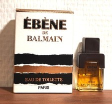 Eau de Toilette Ébène de Balmain 5 ml. Sérigraphie. Boite. Plein. Très bon état