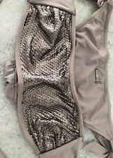 Bikini beige marron Glacé Haut bandeau  Sequins TWIN SET Simona BARBIERI S
