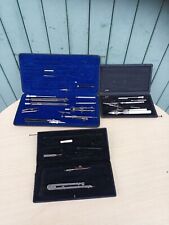 Lot Vintage de 3 Coffrets à Compas pour Dessin Industriel ( incomplets )