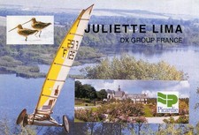 Carte QSL Radio amateur DOMART EN PONTHIEU France Oiseaux d'eau Vol à voile