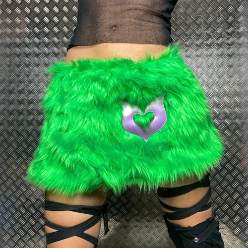 Harajuku kidcore furry green - harajuku,
