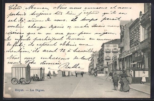 Cpa heyst digue 1904 - digue,