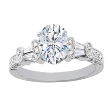 Forme Ovale 14K or Blanc