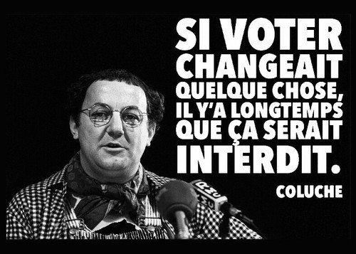 Coluche election rocu poster - coluche,