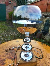 Lampe forme boules en métal chromé églomisé design typique années 60 70 vintage