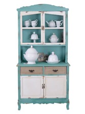 Vitrine de cuisine bois buffet armoire placard de cuisine avec portes & tiroirs