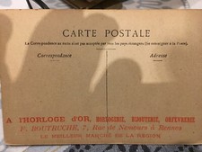 Carte postale ancienne RENNES pub BOUTRUCHE à l'horloge d'or bijouterie 