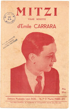 Partition piano accordéon 2 clés + acc.  - Émile CARRARA - Mitzi, valse musette