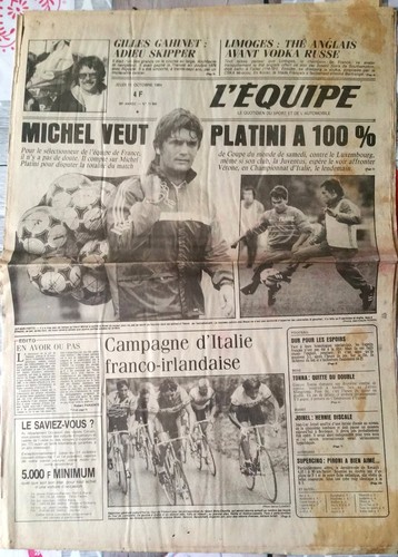 Equipe journal 10 - l'equipe, 11/10/1984