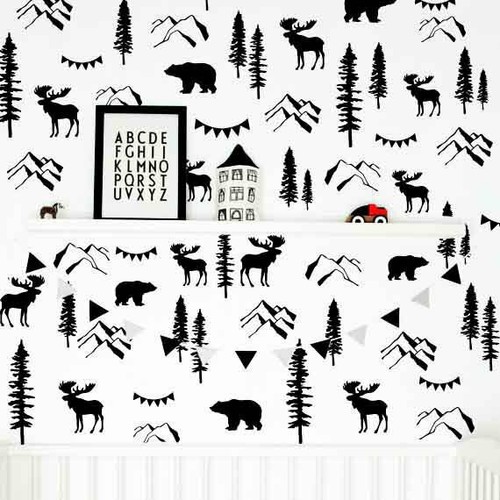 Woodland wall decals mountain - woodland, decals,