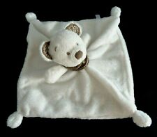 *. DOUDOU PLAT SIMBA OURS BLANC BEIGE BANDANA FOULARD MARRON TAUPE ETATNEUF*