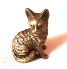 Figurine - petit chat en bronze doré- 4,80 cm x 3,65 cm