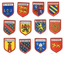 FRANCE LAIT REGILAIT ECUSSON ARMOIRIES EN PLASTIQUE VILLE ET REGION AU CHOIX