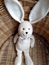 doudou anna club plush lapin beige sable 24/33cm excellent etat