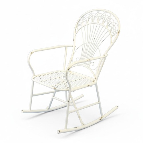 Rocking chair fer - , blanc