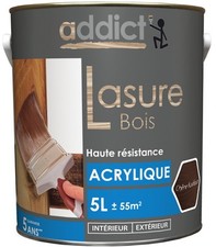Lasure bois acrylique satin haute résistance Teinte Chêne rustique 5L ADDICT