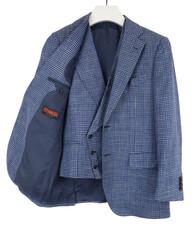 Suitsupply Lazio / Pierre Costume Homme UK 38S Blazer & Gilet Laine Soie Lin