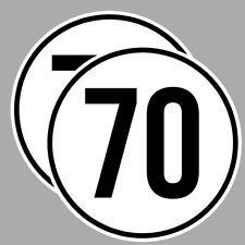 2 STICKERS VITESSE LIMITE 70KM/H REMORQUE CAMION CARAVANE BUS CAR 10cm VA064