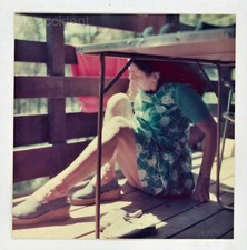 Snapshot - TOO MUCH WINE ? Original Vintage Found Photo 1977 Abstract Woman