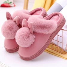 Pantoufles d'hiver chaudes en fourrure pour femmes, chaussures d'intérieur.